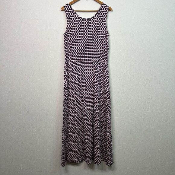Talbots Floral Maxi Dress Knit Sleeveless Cut Out Cotton Modal Cottage Size S - Picture 8 of 13